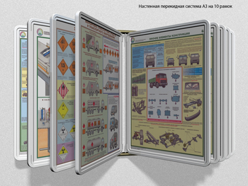 Настенная перекидная система а3 на 10 рамок (белая) - Перекидные системы для плакатов, карманы и рамки - Настенные перекидные системы - ohrana.inoy.org